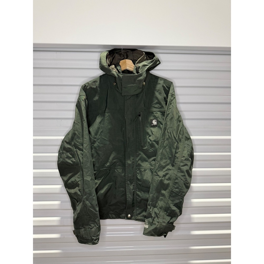 Carhartt Men's Dark Green Hooded Raincoat